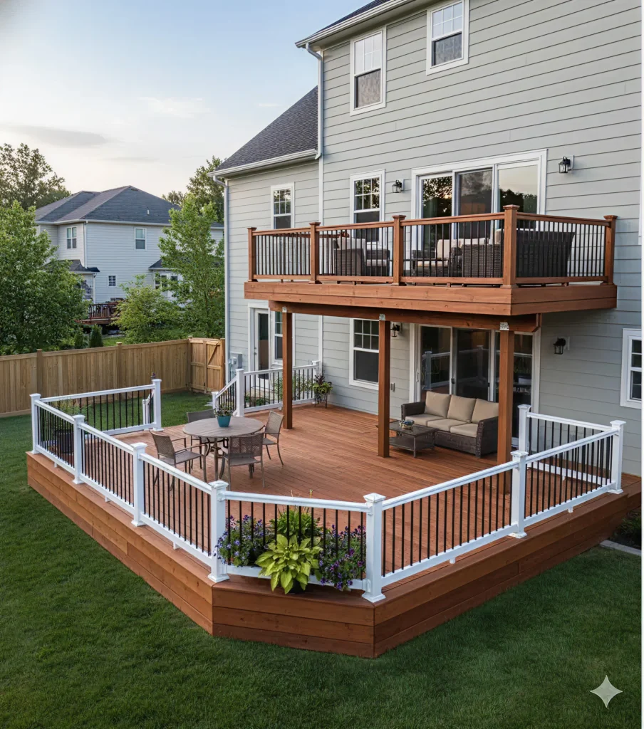 Custom residential deck building and design services in Waukesha, WI by Tuff Deck Builders.