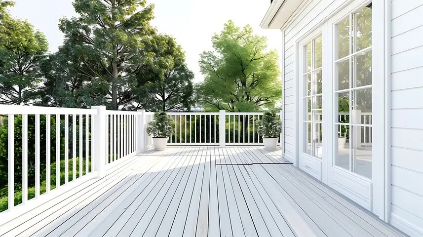 Modern ground-level floating deck construction in Waukesha WI providing a versatile, freestanding outdoor living space