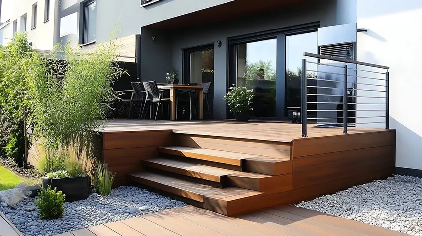 Waukesha homeowner reviewing deck design plans and project estimates with a professional Tuff Deck builder