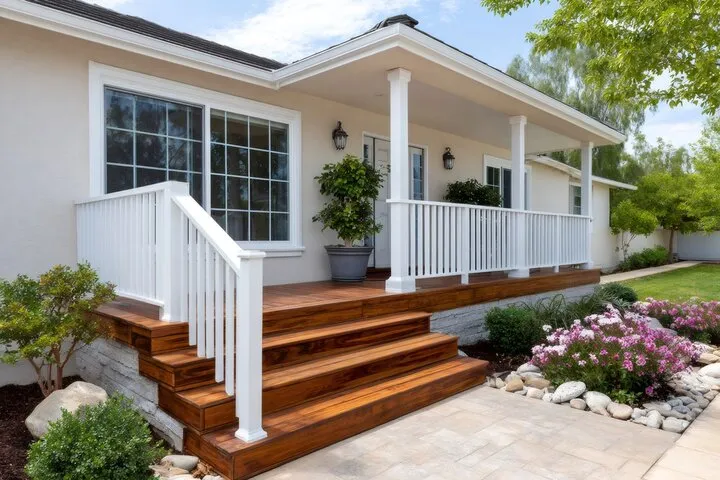 Front porch and covered semi-enclosed outdoor living space construction in Waukesha, WI.
